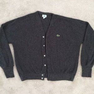 Izod Lacoste gray cardigan vintage sweater